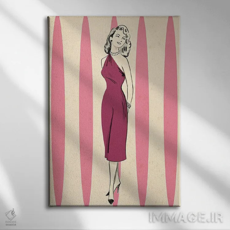 تابلو دکوراتیو زن مدرن میانه قرن اول اثر جوزف مک درموت - نمای روبهرو روی دیوار