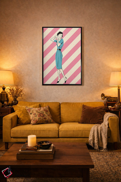 تابلو دکوراتیو زن مدرن میانه قرن دوم اثر جوزف مک درموت - D3B