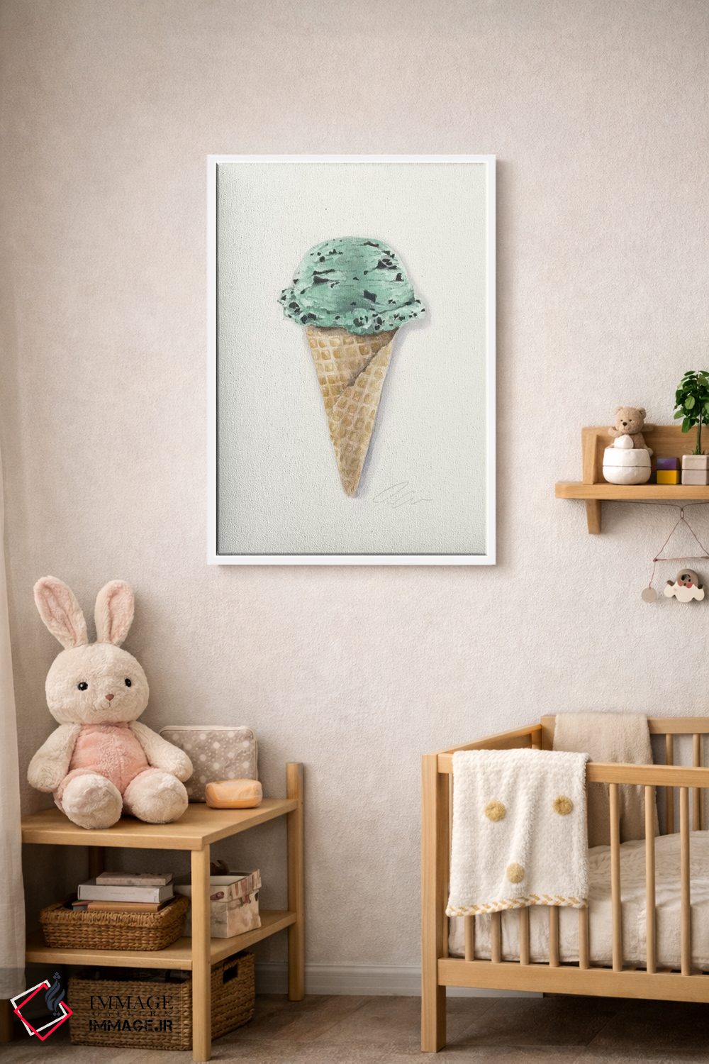 تابلو مینیمال تکه نعناعی اثر جکی گراهام - D2W