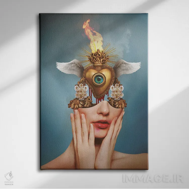 تابلو دکوراتیو شور قلب های شما اثر جردن مارشاند - نمای روبهرو روی دیوار