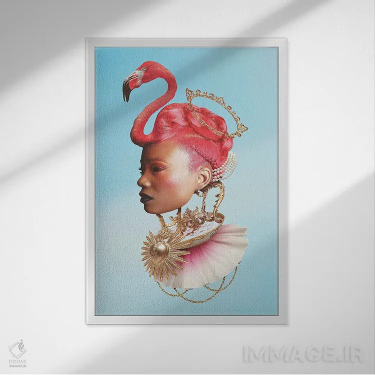 تابلو دکوراتیو ملکه قلب ها اثر جردن مارشاند - نمای قابدار سفید