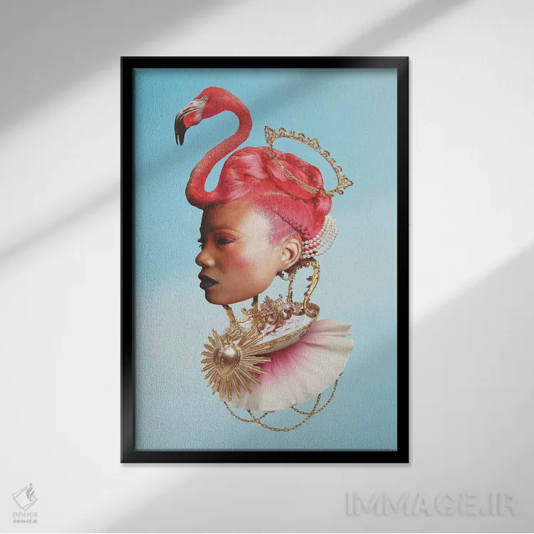 تابلو دکوراتیو ملکه قلب ها اثر جردن مارشاند - نمای قابدار مشکی