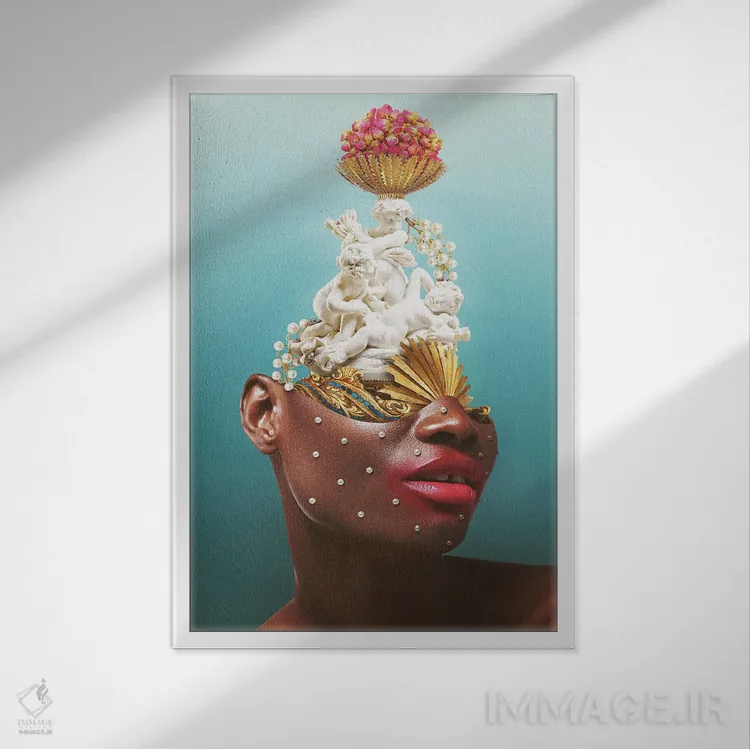 تابلو دکوراتیو صدف مادر اثر جردن مارشاند - نمای قابدار سفید