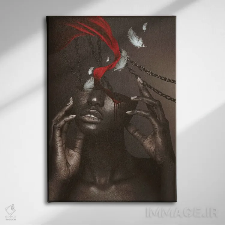 تابلو دکوراتیو زنجیرها اثر جردن مارشاند - نمای روبهرو روی دیوار