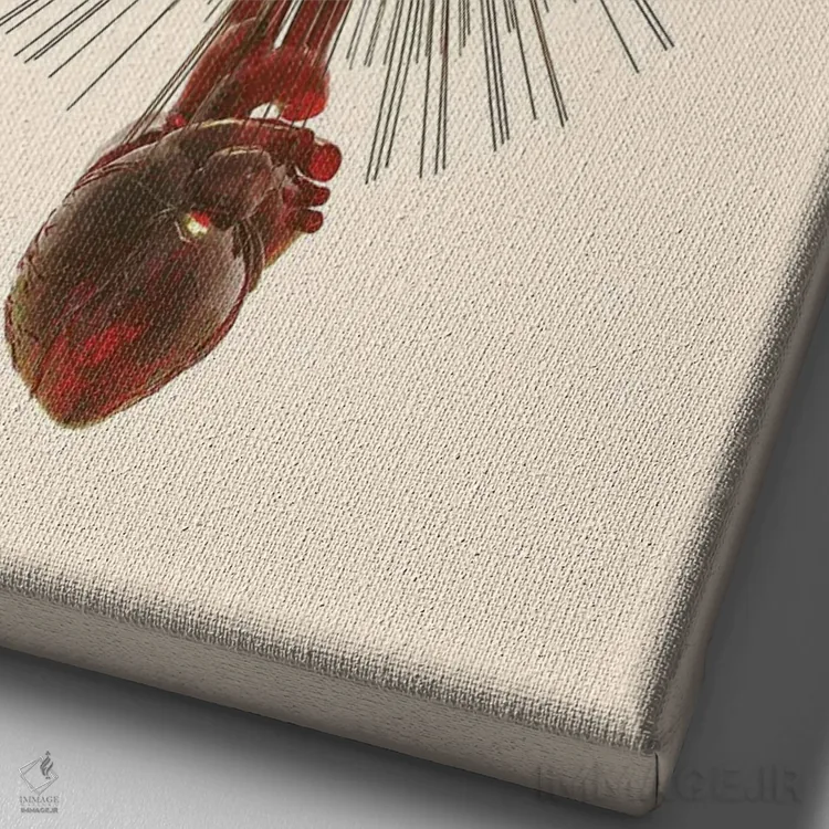 تابلو دکوراتیو دومینه کرده اثر جردن مارشاند - نمای نزدیک بافت بوم