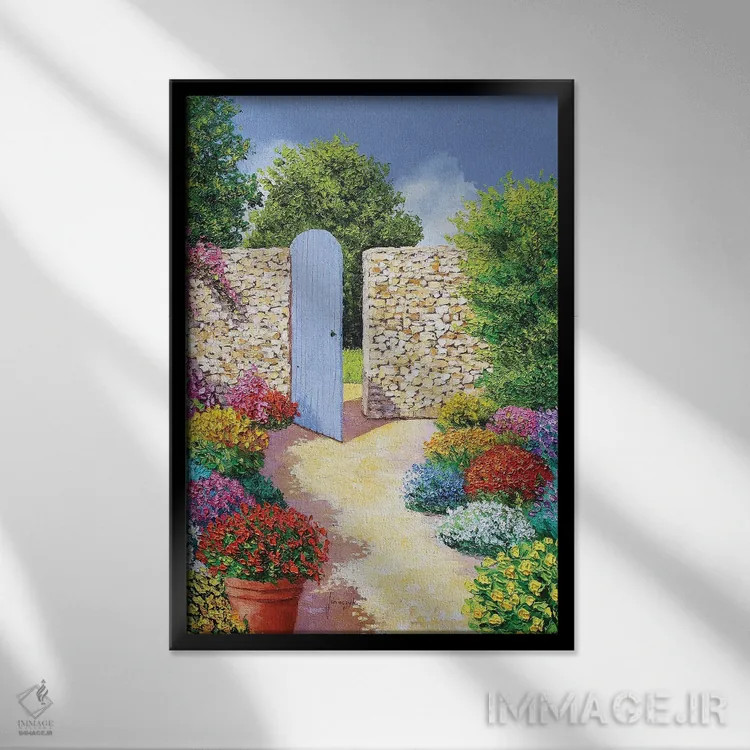 تابلو دکوراتیو باغ مخفی اثر ژان-مارک یانیاچیک - نمای قابدار مشکی