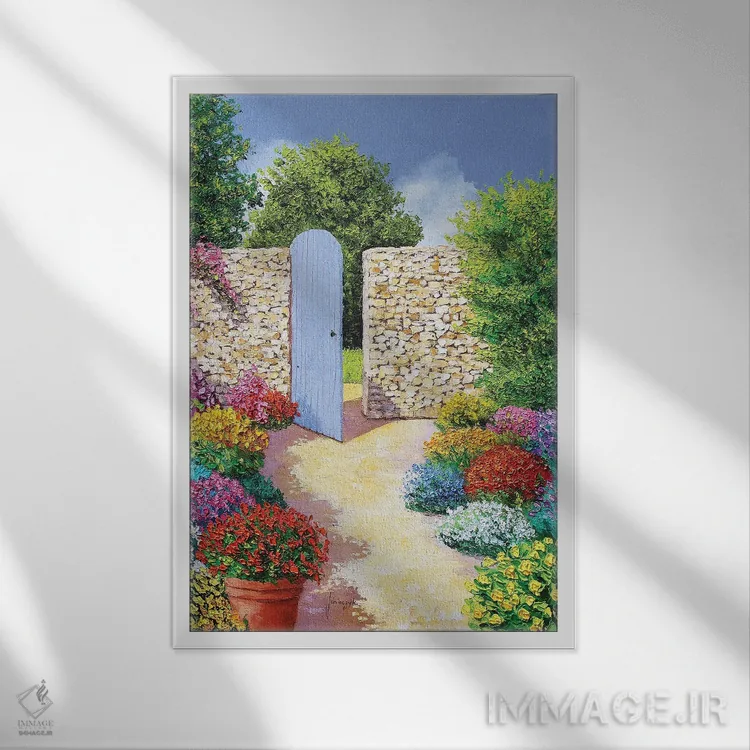 تابلو دکوراتیو باغ مخفی اثر ژان-مارک یانیاچیک - نمای قابدار سفید