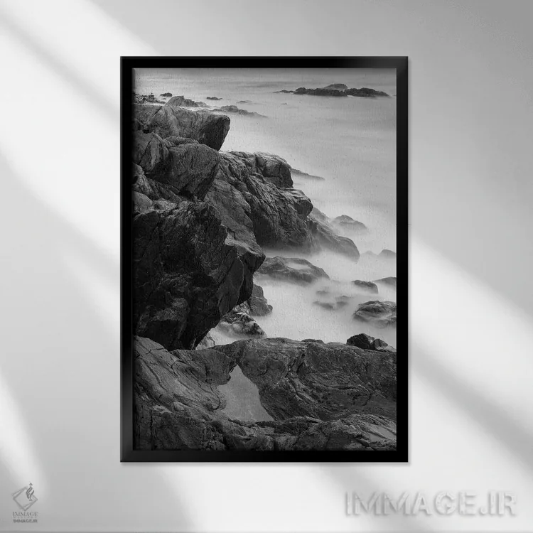 تابلو دکوراتیو Rye, New Hampshire II,صخره ها و موج ها، پارک ایالتی… اثر جری و مارسی مانکمن - نمای قابدار مشکی