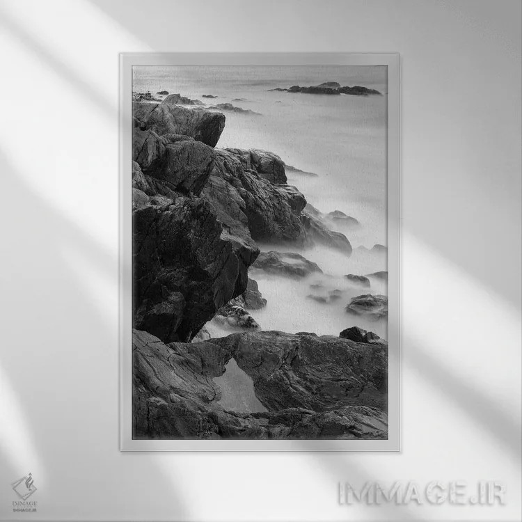 تابلو دکوراتیو Rye, New Hampshire II,صخره ها و موج ها، پارک ایالتی… اثر جری و مارسی مانکمن - نمای قابدار سفید
