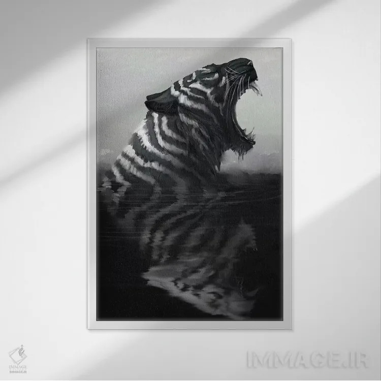 تابلو دکوراتیو وارونه اثر جید مری ین - نمای قابدار سفید