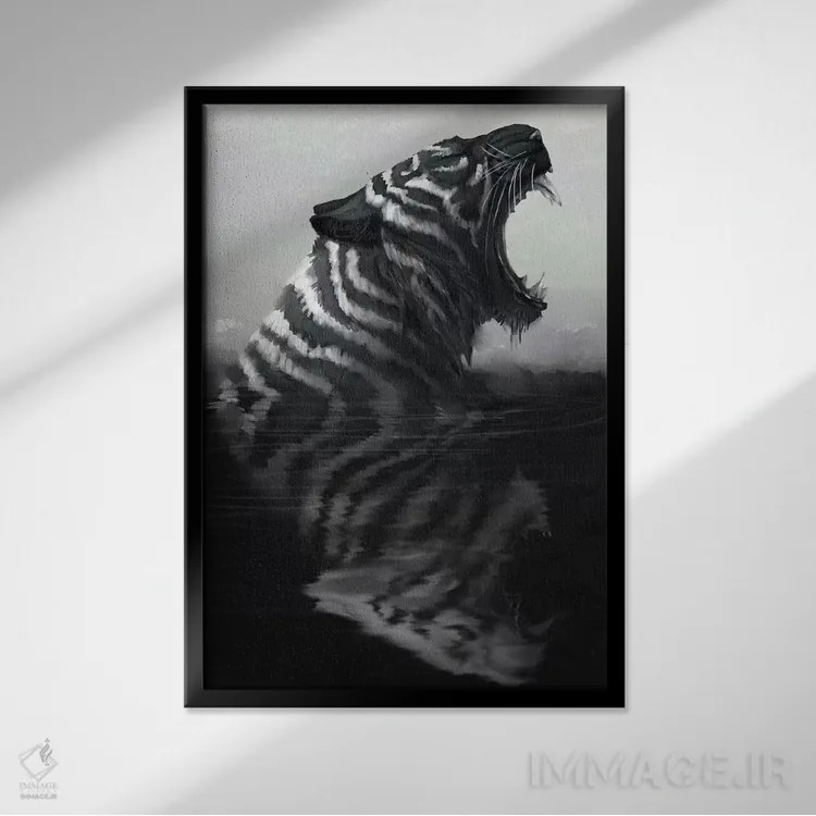 تابلو دکوراتیو وارونه اثر جید مری ین - نمای قابدار مشکی