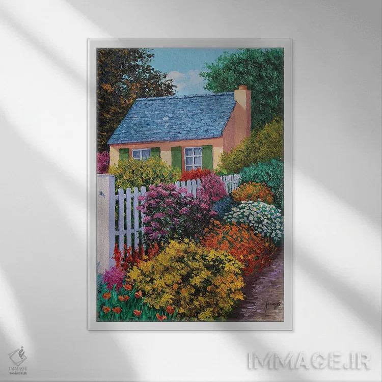 تابلو دکوراتیو ورودی باغ اثر ژان-مارک یانیاچیک - نمای قابدار سفید