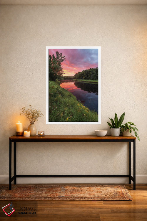 تابلو دکوراتیو Maine,طلوع خورشید بر رود ماتاوام کیگ جاری در وایت پی… اثر جری و مارسی مانکمن - D2W
