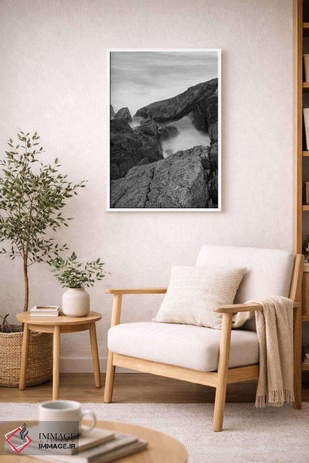 تابلو دکوراتیو Rye, New Hampshire I,صخره ها و موج ها، پارک ایالتی و… اثر جری و مارسی مانکمن - D5W