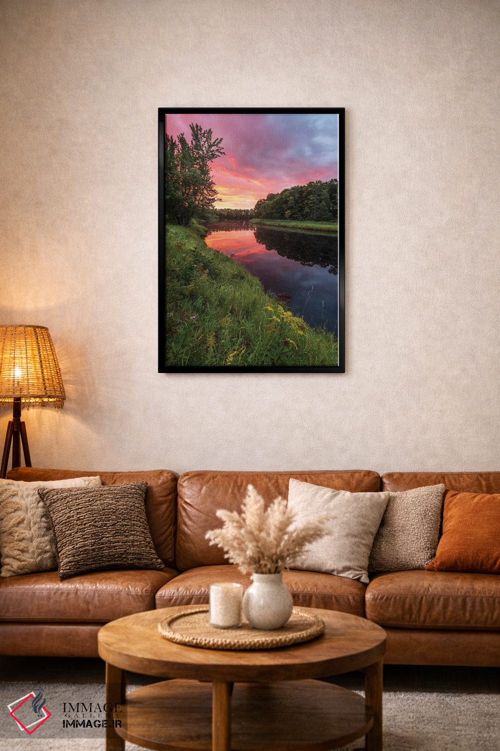 تابلو دکوراتیو Maine,طلوع خورشید بر رود ماتاوام کیگ جاری در وایت پی… اثر جری و مارسی مانکمن - D3B