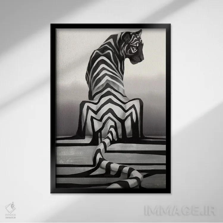 تابلو دکوراتیو سقوط سایه اثر جید مری ین - نمای قابدار مشکی