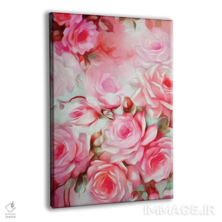 تابلو دکوراتیو صورتی شبی شیک اثر ژاکلین مالدونادو - نمای پرسپکتیو محصول