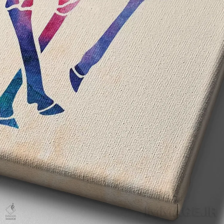 تابلو دکوراتیو زرافه آبرنگی اثر ژاکلین مالدونادو - نمای نزدیک بافت بوم