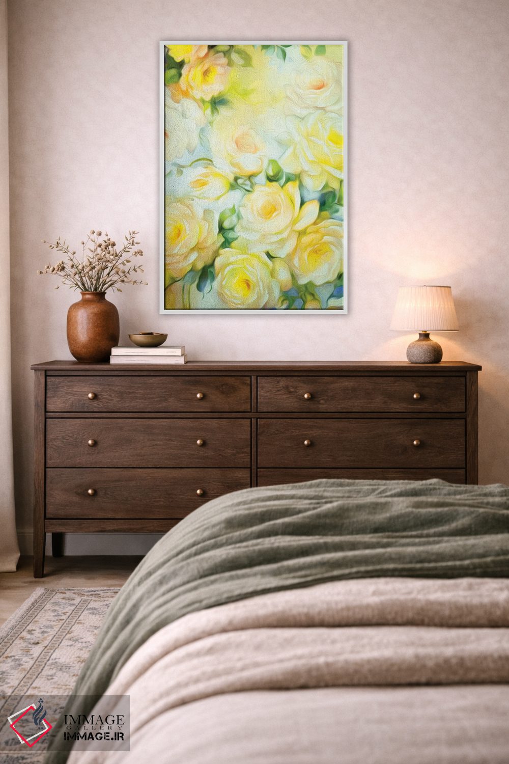 تابلو دکوراتیو زرد شبی شیک اثر ژاکلین مالدونادو - D2W