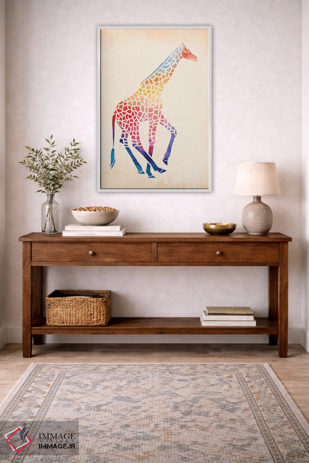تابلو دکوراتیو زرافه آبرنگی اثر ژاکلین مالدونادو - D3W