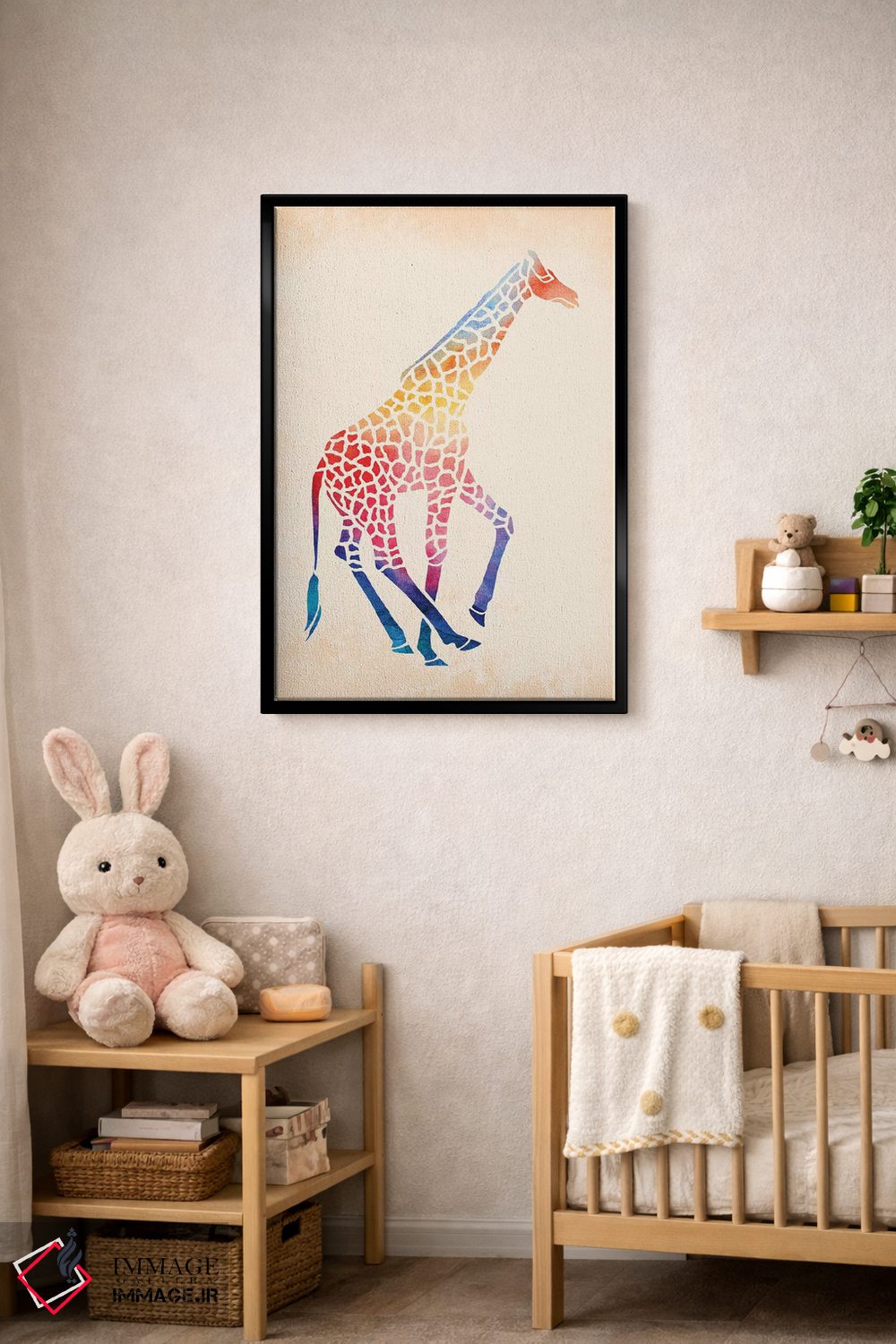 تابلو دکوراتیو زرافه آبرنگی اثر ژاکلین مالدونادو - D5B