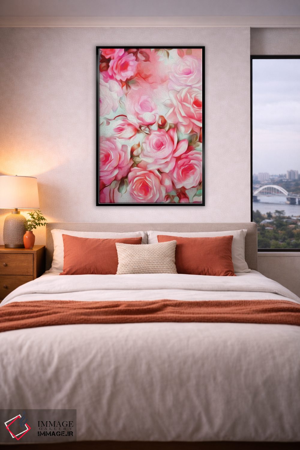 تابلو دکوراتیو صورتی شبی شیک اثر ژاکلین مالدونادو - D5B