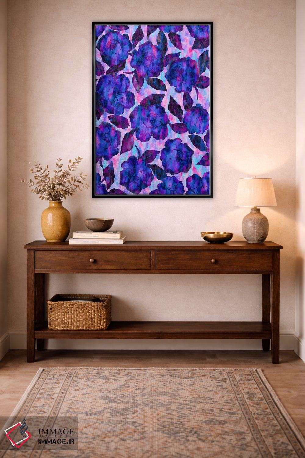 تابلو انتزاعی دسته گل گلبرگ عاشقانه اثر ژاکلین مالدونادو - D3B