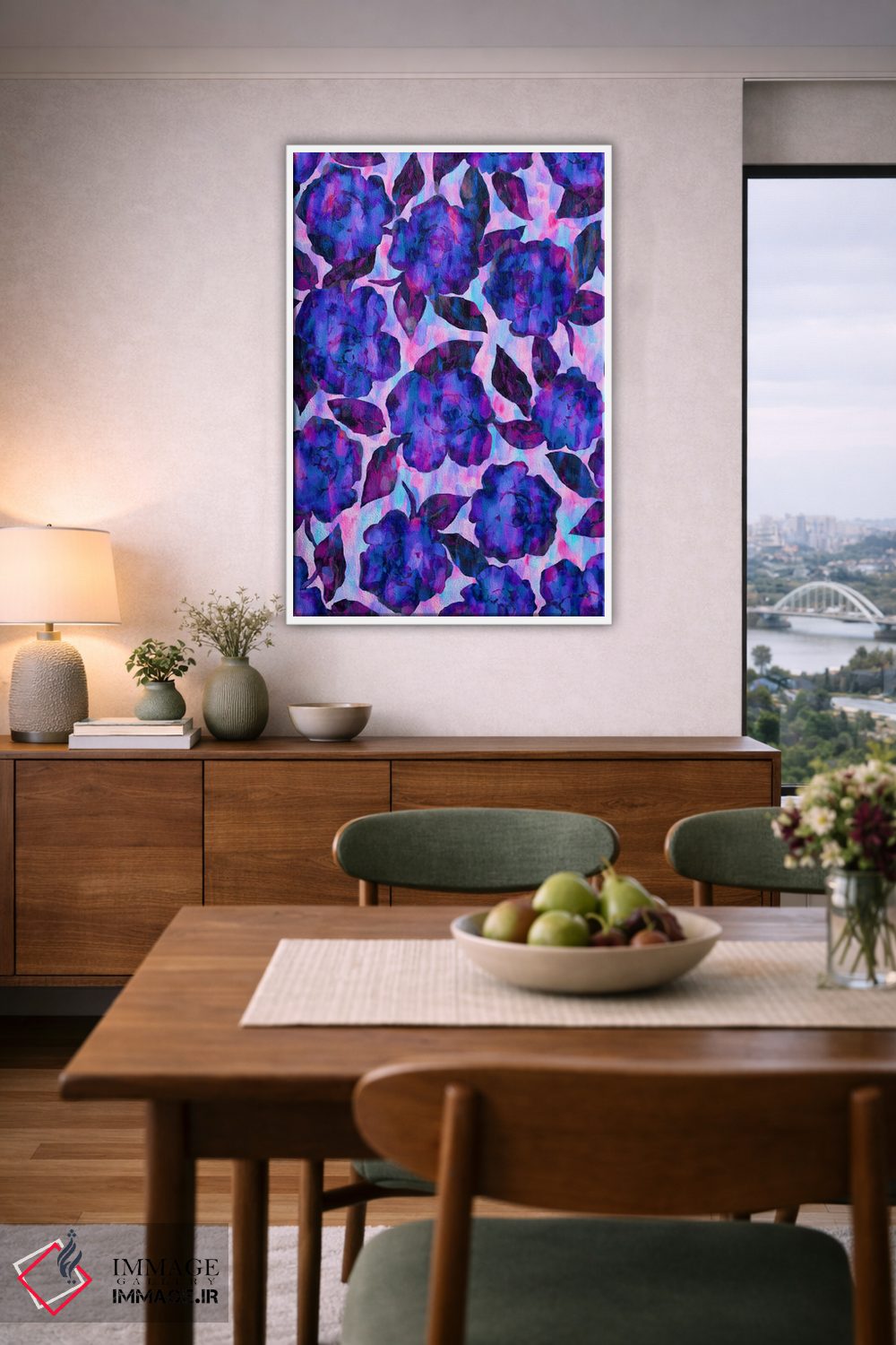 تابلو انتزاعی دسته گل گلبرگ عاشقانه اثر ژاکلین مالدونادو - D6W