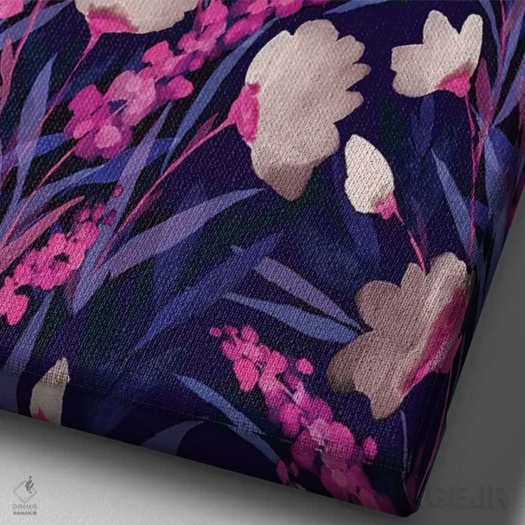 تابلو دکوراتیو شورشی نیمه شب اثر ژاکلین مالدونادو - نمای نزدیک بافت بوم