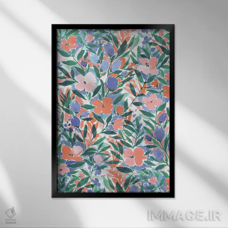 تابلو مدرن مرجان بی خیال اثر ژاکلین مالدونادو - نمای قابدار مشکی