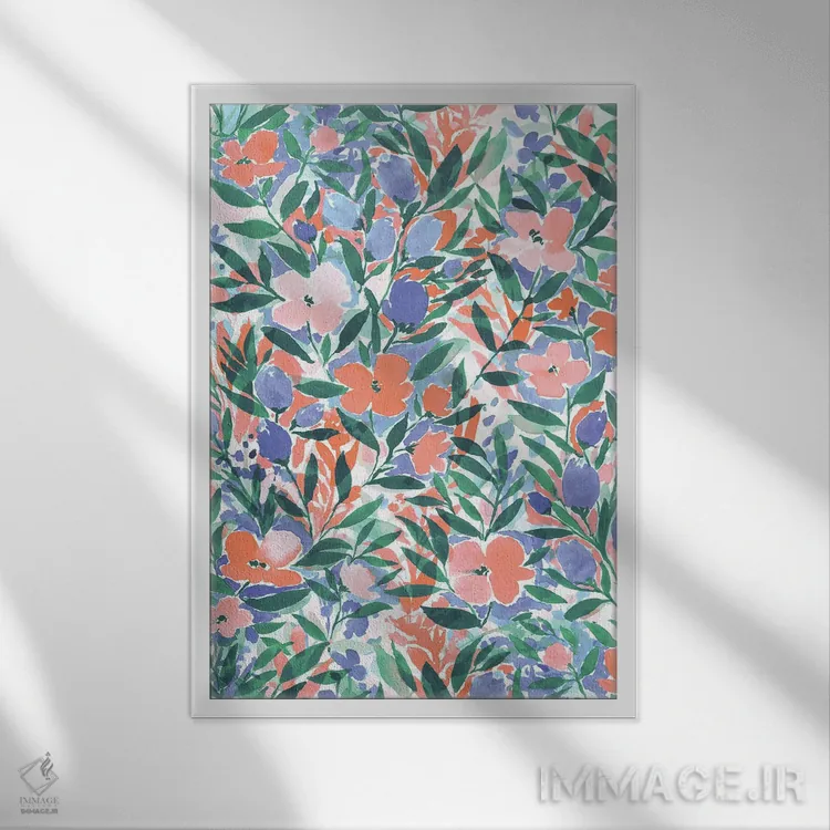 تابلو مدرن مرجان بی خیال اثر ژاکلین مالدونادو - نمای قابدار سفید