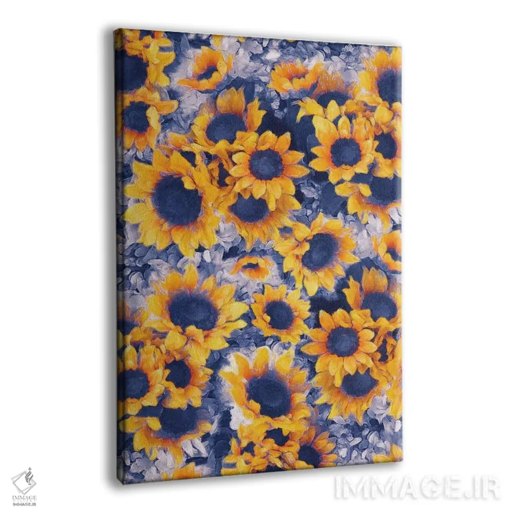 تابلو دکوراتیو گل های آفتابگردان آبی اثر ژاکلین مالدونادو - نمای پرسپکتیو محصول