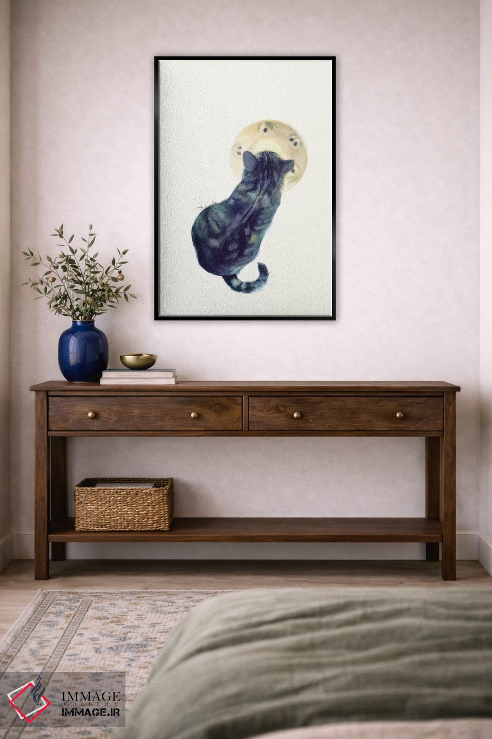 تابلو دکوراتیو بچه گربه و نعلبکی اثر ژاکلین مالدونادو - D5B