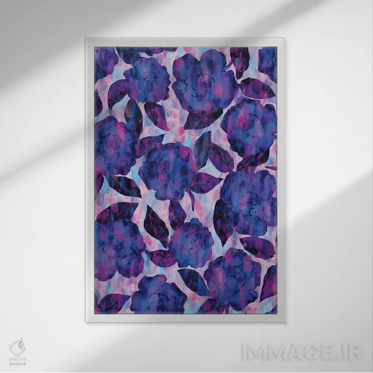 تابلو دکوراتیو دسته گل گلبرگ عاشقانه اثر ژاکلین مالدونادو - نمای قابدار سفید