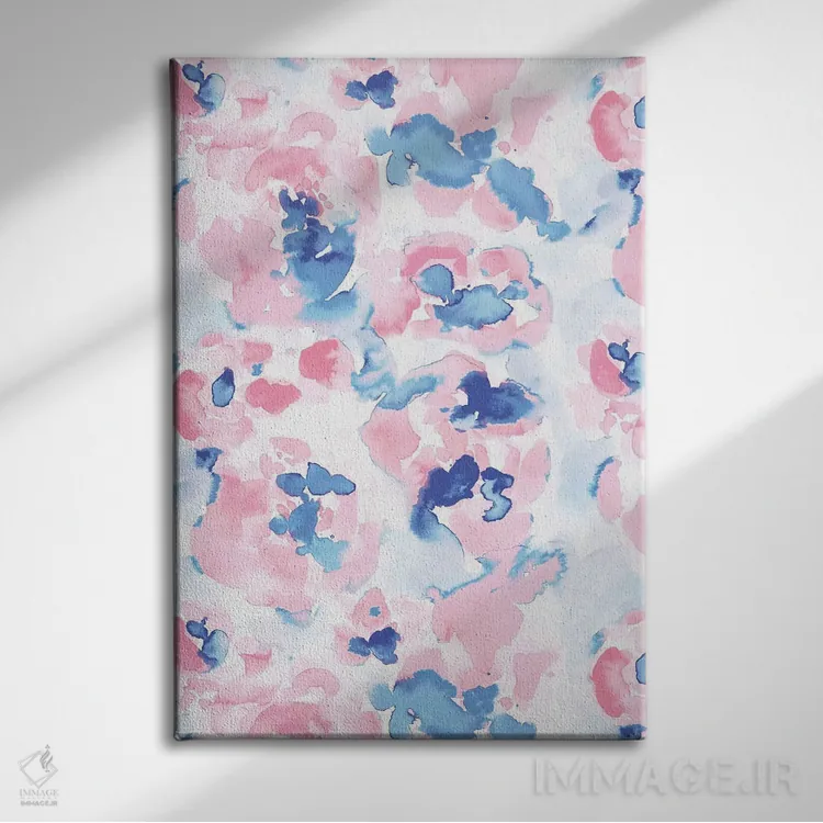 تابلو انتزاعی گیاهان انتزاعی رنگ پاستلی سرگردان اثر ژاکلین مالدونادو - نمای روبهرو روی دیوار