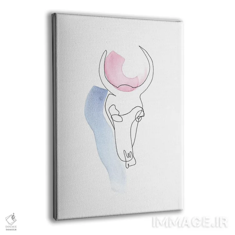 تابلو دکوراتیو جمجمه خطی اثر ژاکلین مالدونادو - نمای پرسپکتیو محصول