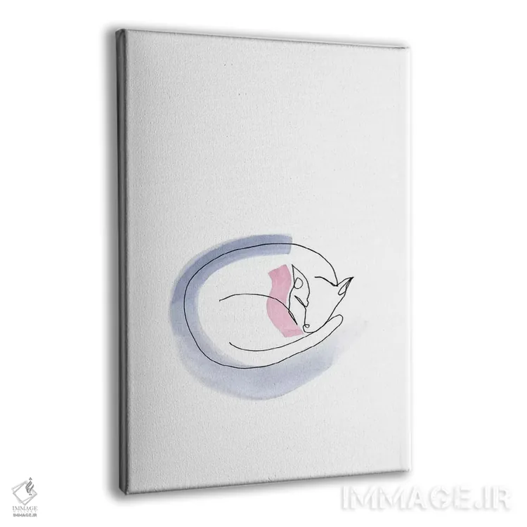 تابلو دکوراتیو گربه خطی اثر ژاکلین مالدونادو - نمای پرسپکتیو محصول