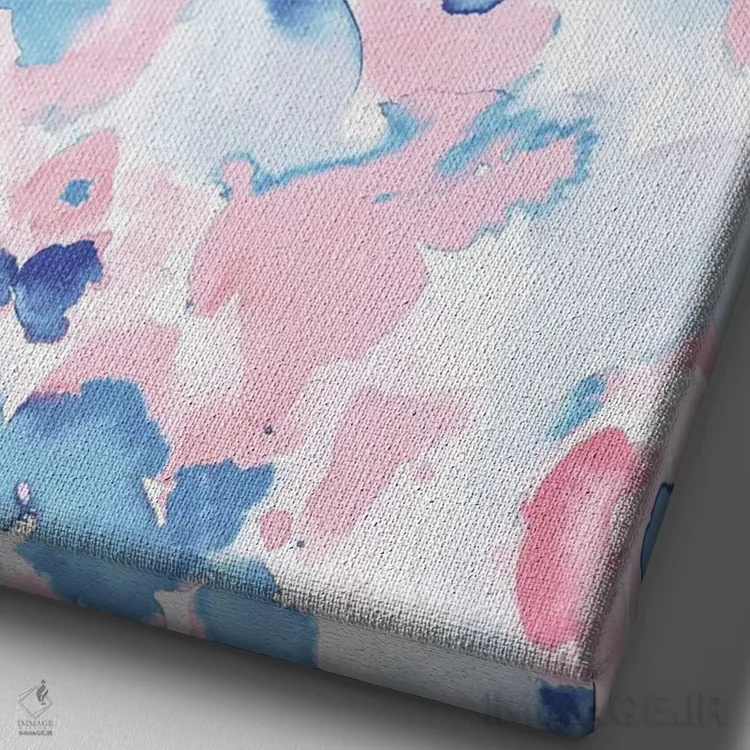 تابلو انتزاعی گیاهان انتزاعی رنگ پاستلی سرگردان اثر ژاکلین مالدونادو - نمای نزدیک بافت بوم