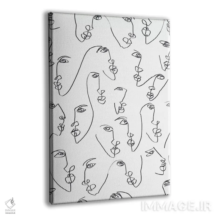 تابلو دکوراتیو شعله های دوقلو در سیاه و سفید اثر ژاکلین مالدونادو - نمای پرسپکتیو محصول