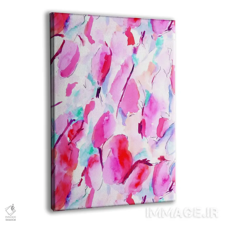 تابلو انتزاعی صورتی هم حسی اثر ژاکلین مالدونادو - نمای پرسپکتیو محصول