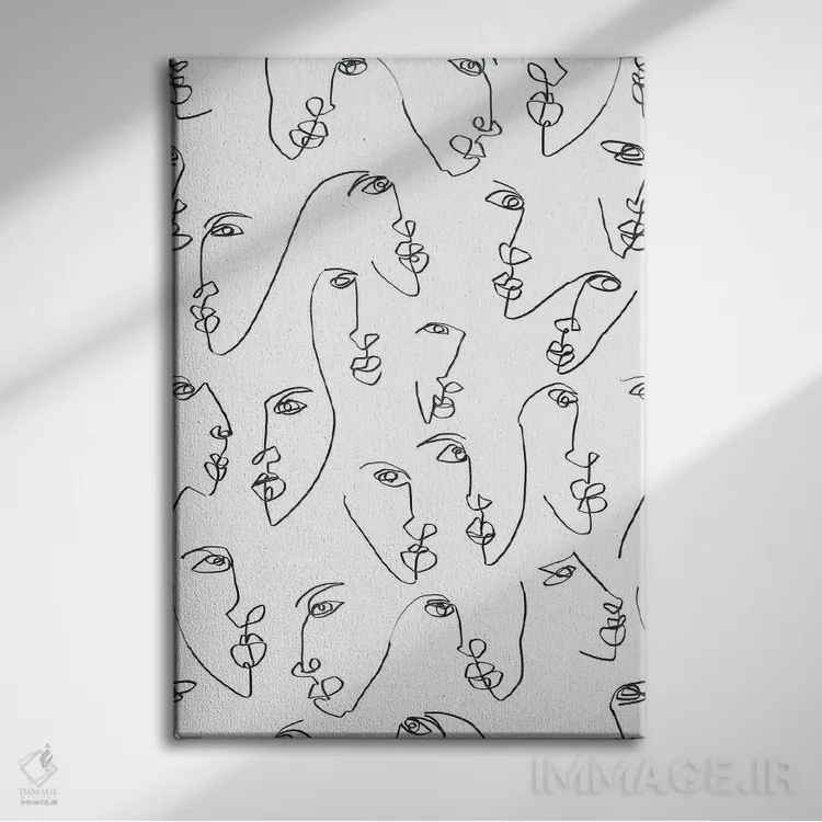 تابلو دکوراتیو شعله های دوقلو در سیاه و سفید اثر ژاکلین مالدونادو - نمای روبهرو روی دیوار