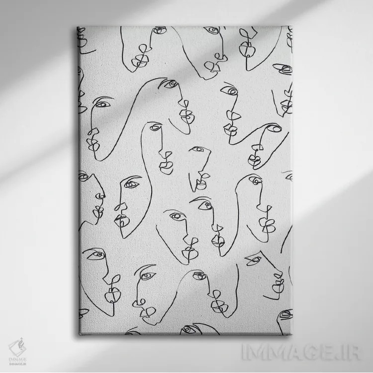 تابلو دکوراتیو شعله های دوقلو در سیاه و سفید اثر ژاکلین مالدونادو - نمای روبهرو روی دیوار