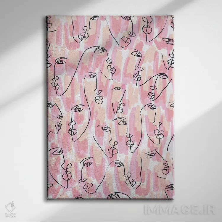 تابلو دکوراتیو شعله های دوقلو اثر ژاکلین مالدونادو - نمای روبهرو روی دیوار