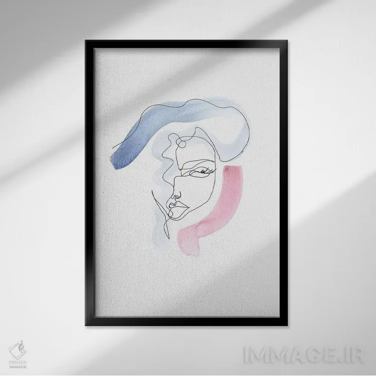 تابلو دکوراتیو مریم خطی اثر ژاکلین مالدونادو - نمای قابدار مشکی