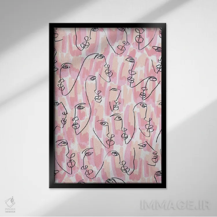 تابلو دکوراتیو شعله های دوقلو اثر ژاکلین مالدونادو - نمای قابدار مشکی