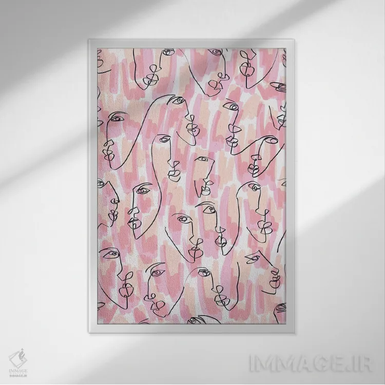 تابلو دکوراتیو شعله های دوقلو اثر ژاکلین مالدونادو - نمای قابدار سفید