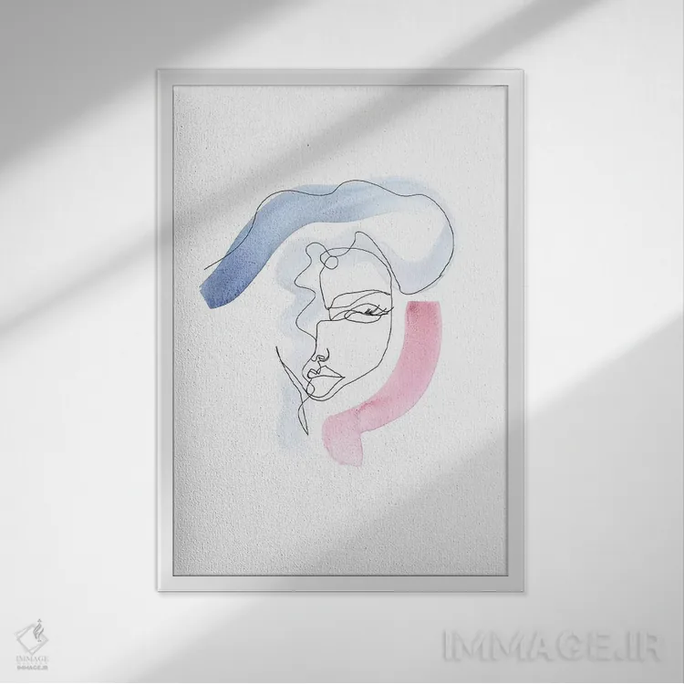 تابلو دکوراتیو مریم خطی اثر ژاکلین مالدونادو - نمای قابدار سفید