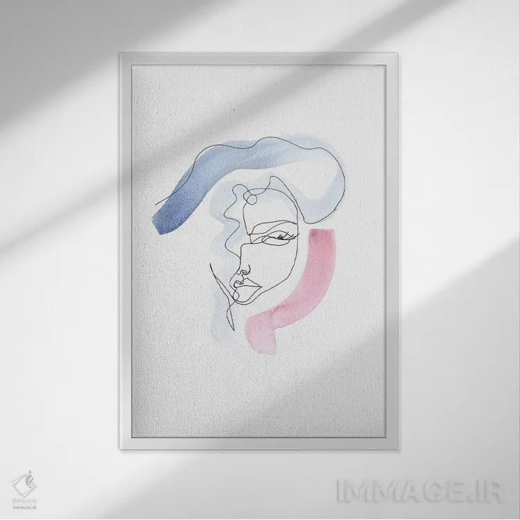 تابلو دکوراتیو مریم خطی اثر ژاکلین مالدونادو - نمای قابدار سفید