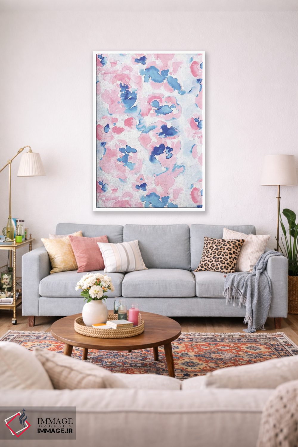 تابلو انتزاعی گیاهان انتزاعی رنگ پاستلی سرگردان اثر ژاکلین مالدونادو - D1W