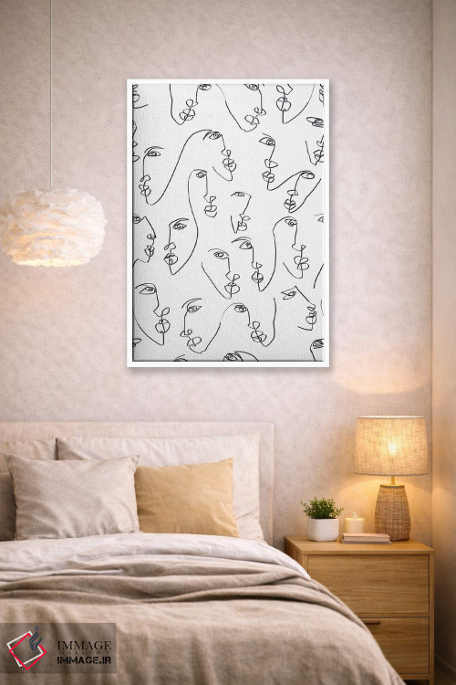 تابلو دکوراتیو شعله های دوقلو در سیاه و سفید اثر ژاکلین مالدونادو - D1W